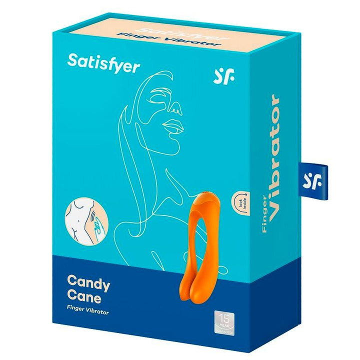 SATISFYER - CANDY CANE FINGERVIBRATOR ORANGE - INTIM SPACE Online Sexshop