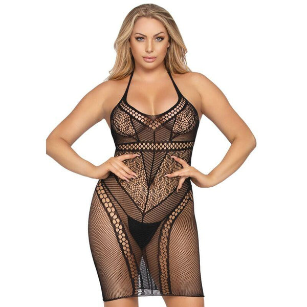 LEG AVENUE - MULTI NET MINIKLEID EINE GRÖSSE - SCHWARZ - INTIM SPACE Online Sexshop