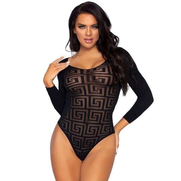 LEG AVENUE - MOSAIC SNAP CROTH BODYSUIT, EINE GRÖSSE - INTIM SPACE Online Sexshop