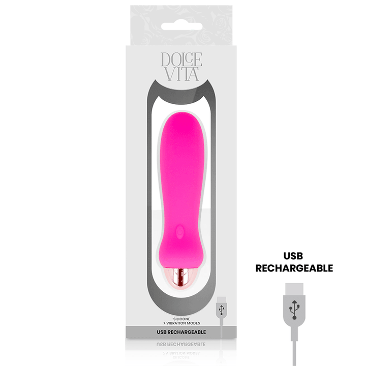 DOLCE VITA - AUFLADBARER VIBRATOR FÜNF ROSA - GESCHWINDIGKEITEN - INTIM SPACE Online Sexshop