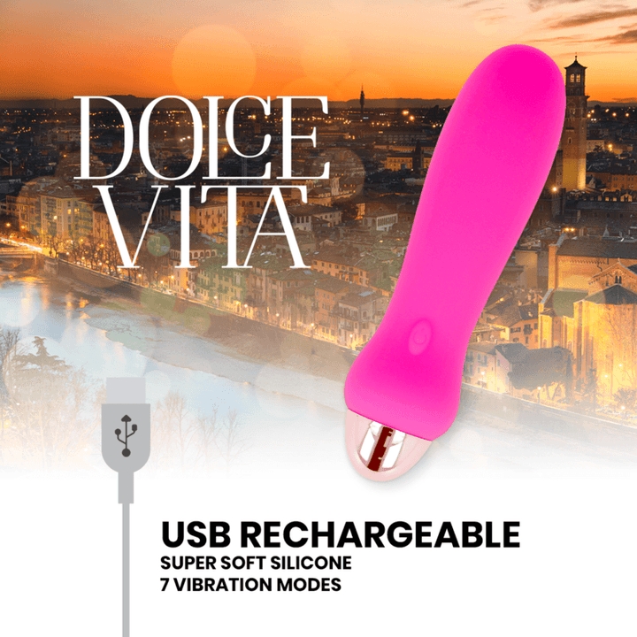 DOLCE VITA - AUFLADBARER VIBRATOR FÜNF ROSA - GESCHWINDIGKEITEN - INTIM SPACE Online Sexshop