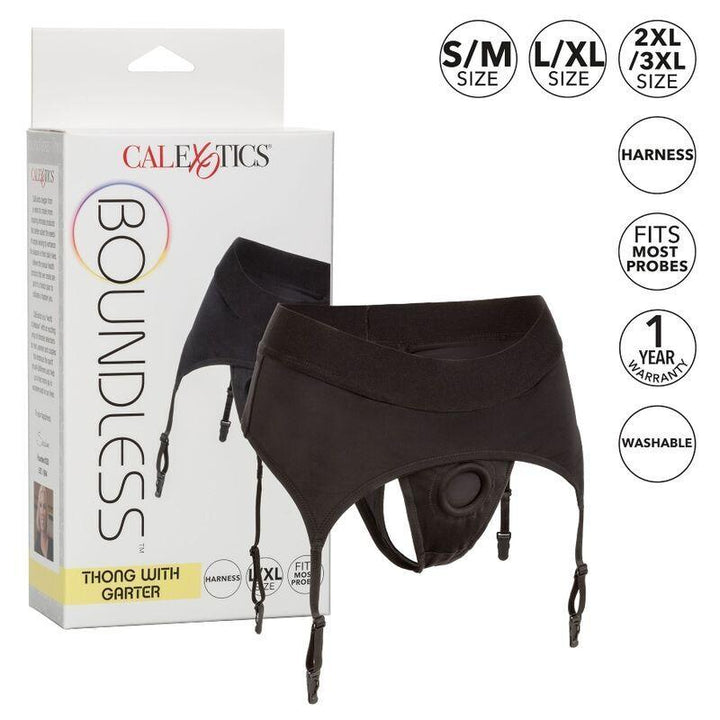 CALEXOTICS - BOUNDLESS THONG MIT GARTER L/XL - INTIM SPACE Online Sexshop