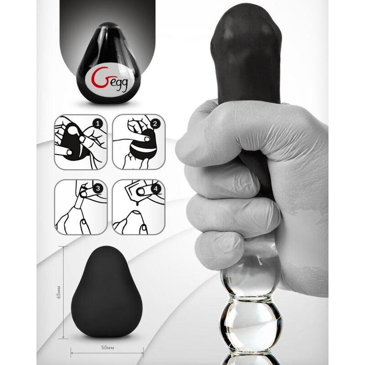 G-VIBE - WIEDERVERWENDBARES TEXTURIERTES MASTURBATOR-EI SCHWARZ - INTIM SPACE Online Sexshop