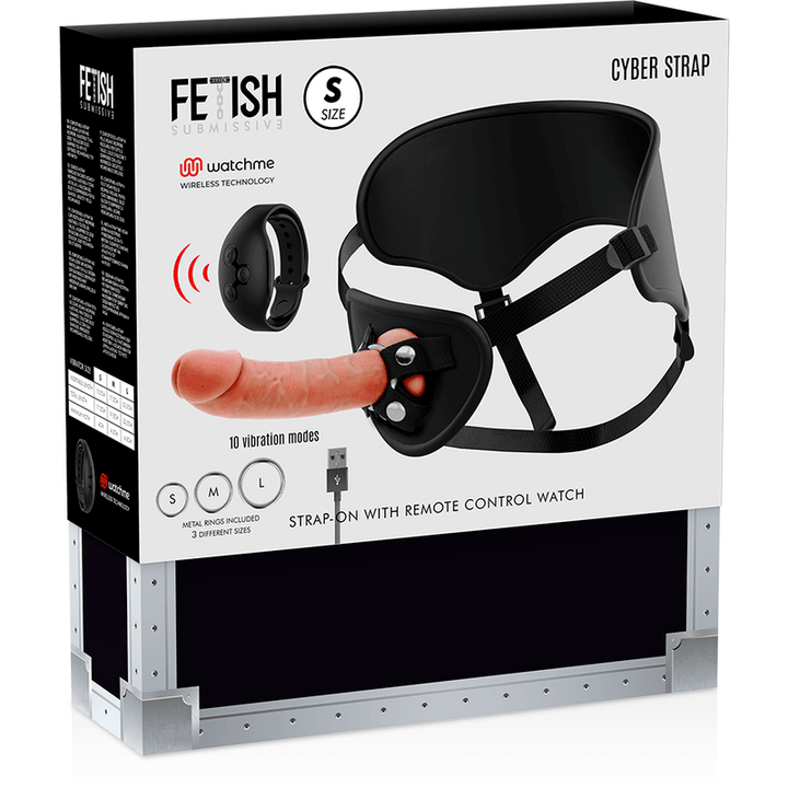 FETISH SUBMISSIVE CYBER STRAP - HARNESS MIT FERNBEDIENUNGS-DILDO-UHREN-TECHNOLOGIE - INTIM SPACE Online Sexshop