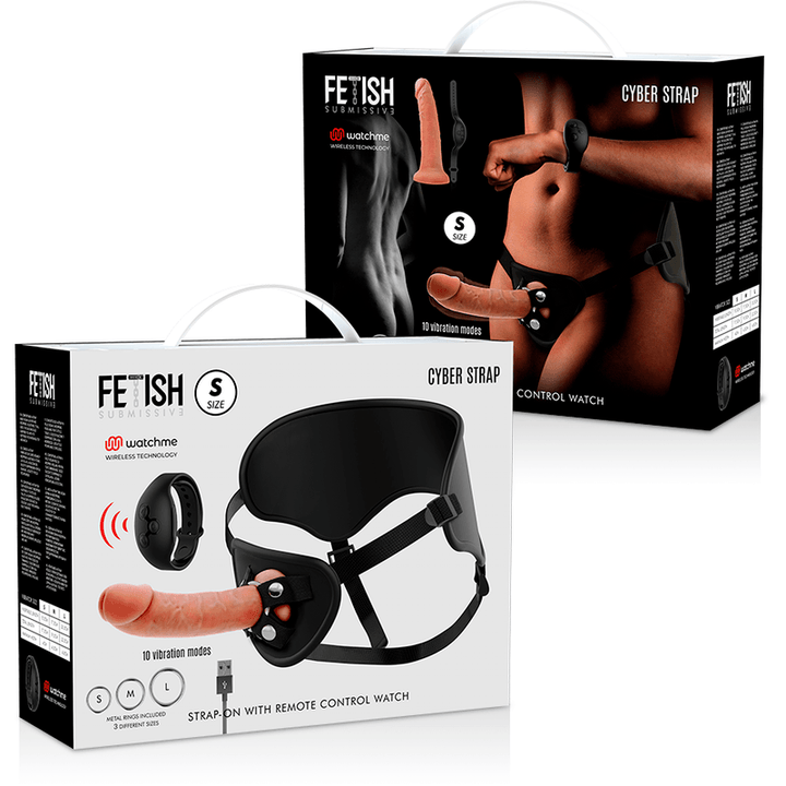 FETISH SUBMISSIVE CYBER STRAP - HARNESS MIT FERNBEDIENUNGS-DILDO-UHREN-TECHNOLOGIE - INTIM SPACE Online Sexshop