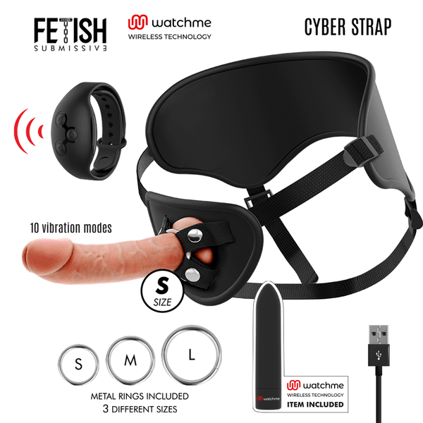 FETISH SUBMISSIVE CYBER STRAP - GURT MIT DILDO- UND BULLET-FERNBEDIENUNGS-UHRENTECHNOLOGIE - INTIM SPACE Online Sexshop