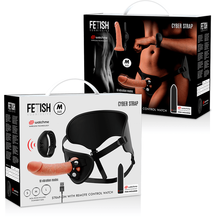 FETISH SUBMISSIVE CYBER STRAP - HARNESS MIT DILDO- UND BULLET-FERNBEDIENUNGS-WATCHME-M-TECHNOLOGIE - INTIM SPACE Online Sexshop