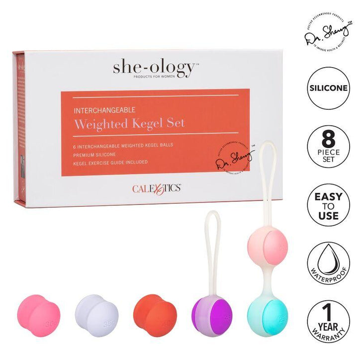 CALEXOTICS - SHE-OLOGY SET BOLAS KEGEL INTERCAMBIABLES - INTIM SPACE Online Sexshop