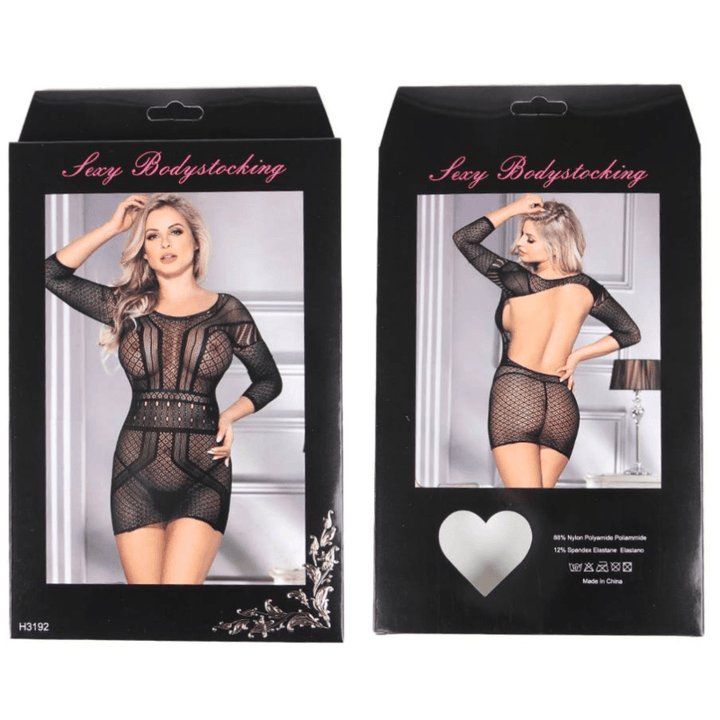 QUEEN LINGERIE - NET BODY DRESS S/L - INTIM SPACE Online Sexshop