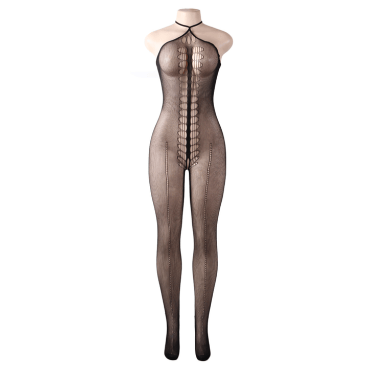 QUEEN LINGERIE - HALTER NECK BODYSTOCKING S/L - INTIM SPACE Online Sexshop