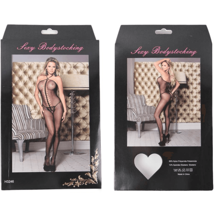 QUEEN LINGERIE - HALTER NECK BODYSTOCKING S/L - INTIM SPACE Online Sexshop