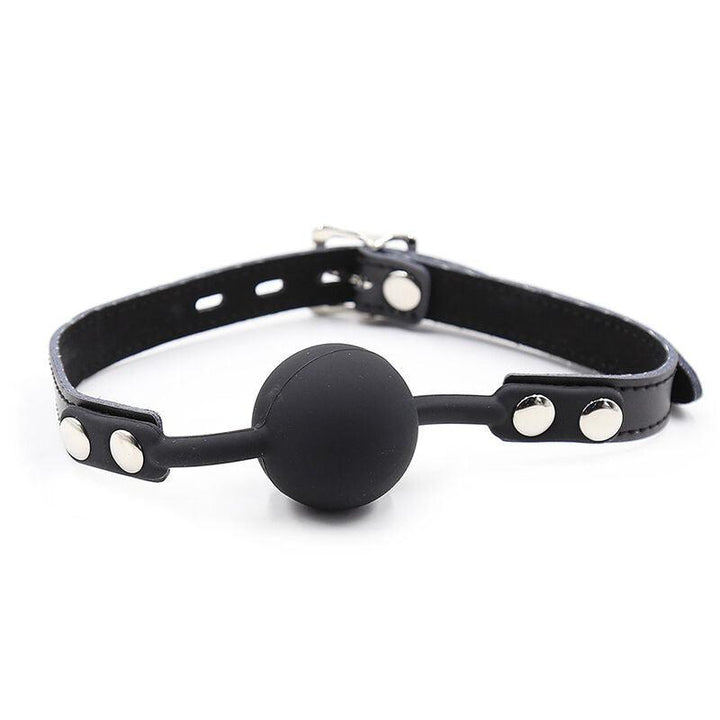 OHMAMA FETISH - SILIKON-BALLGAG MIT LEDERGÜRTEL (VORHÄNGESCHLOSS INKLUSIVE) - INTIM SPACE Online Sexshop