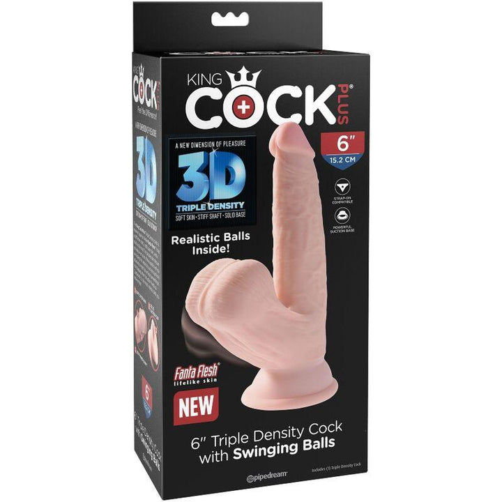 KING COCK - PLUS 3D DILDO SWINGING BALLS 12.7 CM - INTIM SPACE Online Sexshop