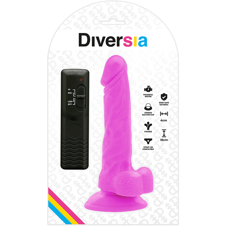 DIVERSIA - FLEXIBLER VIBRIERENDER DILDO LILA 18 CM -O- - CM - INTIM SPACE Online Sexshop