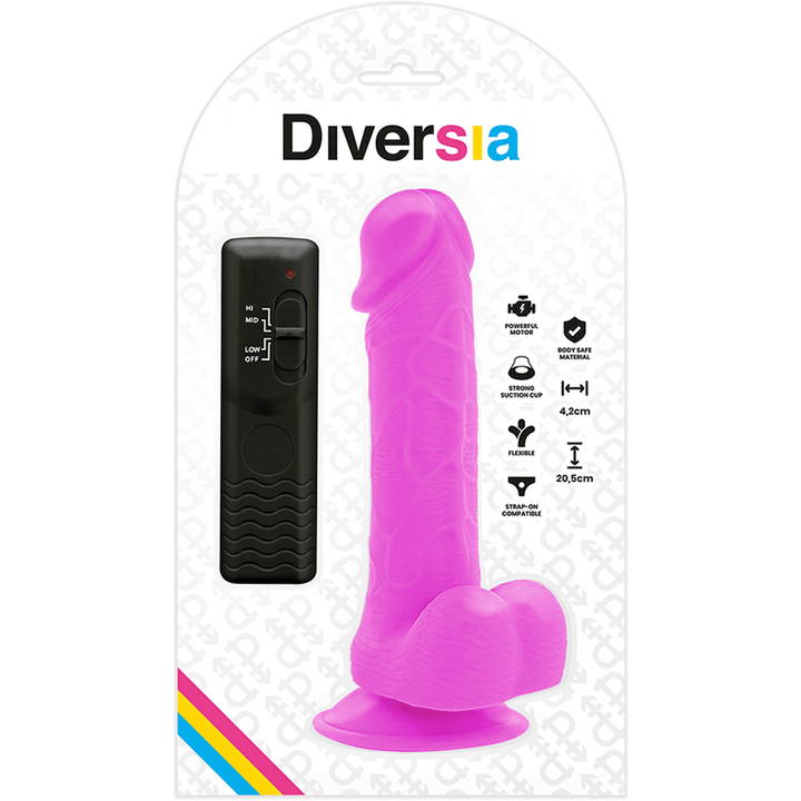 DIVERSIA - FLEXIBLER VIBRIERENDER DILDO LILA 20.5 CM -O- 4.2 CM - INTIM SPACE Online Sexshop