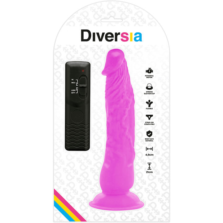 DIVERSIA - FLEXIBLER VIBRIERENDER DILDO LILA 21 CM -O- 4.9 CM - INTIM SPACE Online Sexshop