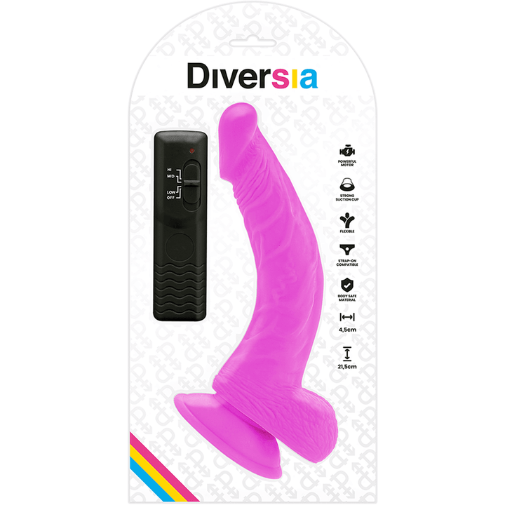 DIVERSIA - FLEXIBLER VIBRIERENDER DILDO LILA 21.5 CM -O- 4.5 CM - INTIM SPACE Online Sexshop