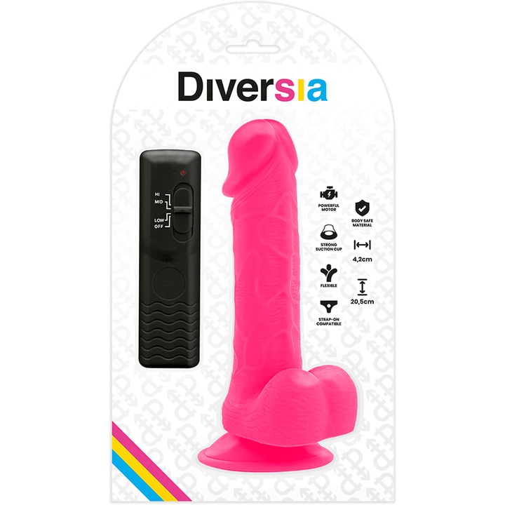 DIVERSIA - FLEXIBLER VIBRIERENDER DILDO ROSA 20.5 CM -O- 4.2 CM - INTIM SPACE Online Sexshop