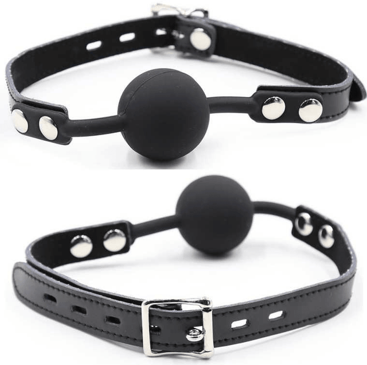 OHMAMA FETISH - SILIKON-BALLGAG MIT LEDERGÜRTEL (VORHÄNGESCHLOSS INKLUSIVE) - INTIM SPACE Online Sexshop