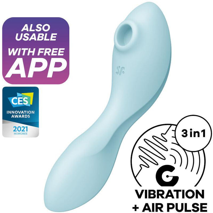 SATISFYER - CURVY TRINITY - AIR PULSE STIMULATOR - VIBRATOR APP BLAU - INTIM SPACE Online Sexshop