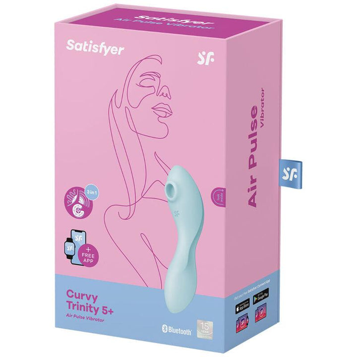 SATISFYER - CURVY TRINITY - AIR PULSE STIMULATOR - VIBRATOR APP BLAU - INTIM SPACE Online Sexshop