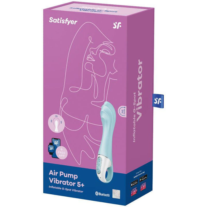 SATISFYER - AIR PUMP VIBRATOR 5+ AUFBLASBARE G-SPOT-VIBRATOR-APP BLAU - INTIM SPACE Online Sexshop