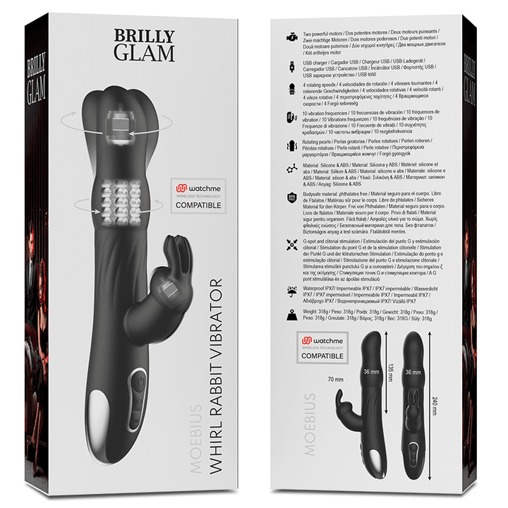 BRILLY GLAM- MOEBIUS RABBIT VIBRATOR - ROTATOR KOMPATIBEL MIT WATCHME WIRELESS TECHNOLOGY - INTIM SPACE Online Sexshop