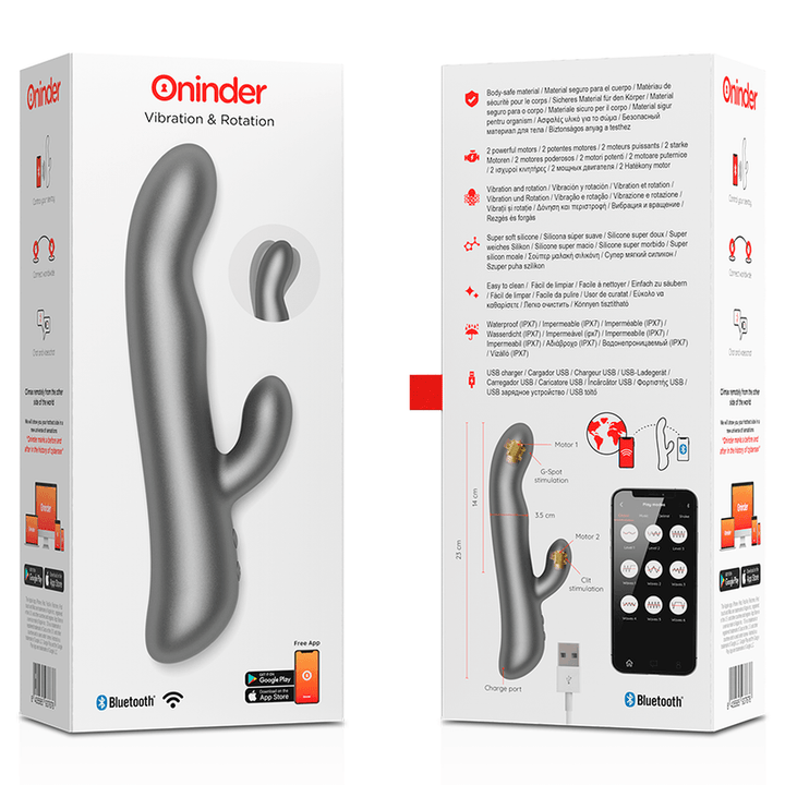 ONINDER - OSLO VIBRATION - ROTATION SCHWARZ - KOSTENLOSE APP - INTIM SPACE Online Sexshop