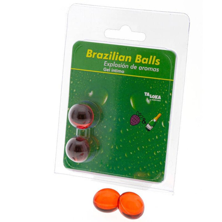 TALOKA - 2 BRASILIANISCHE KUGELN, ERDBEER - CHAMPAGNER-INTIM-GEL - INTIM SPACE Online Sexshop