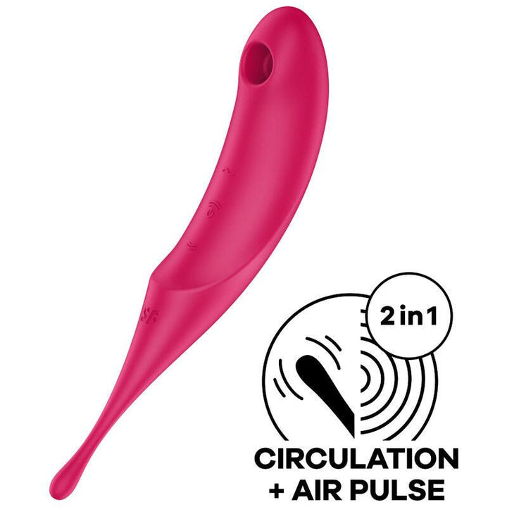 SATISFYER - TWIRLING PRO AIR PULSE STIMULATOR - VIBRATOR ROT - INTIM SPACE Online Sexshop