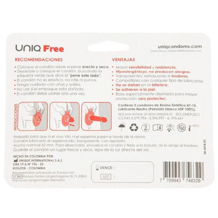 UNIQ - FREE LATEXFREIE KONDOME MIT SCHUTZRING - EINHEITEN - INTIM SPACE Online Sexshop