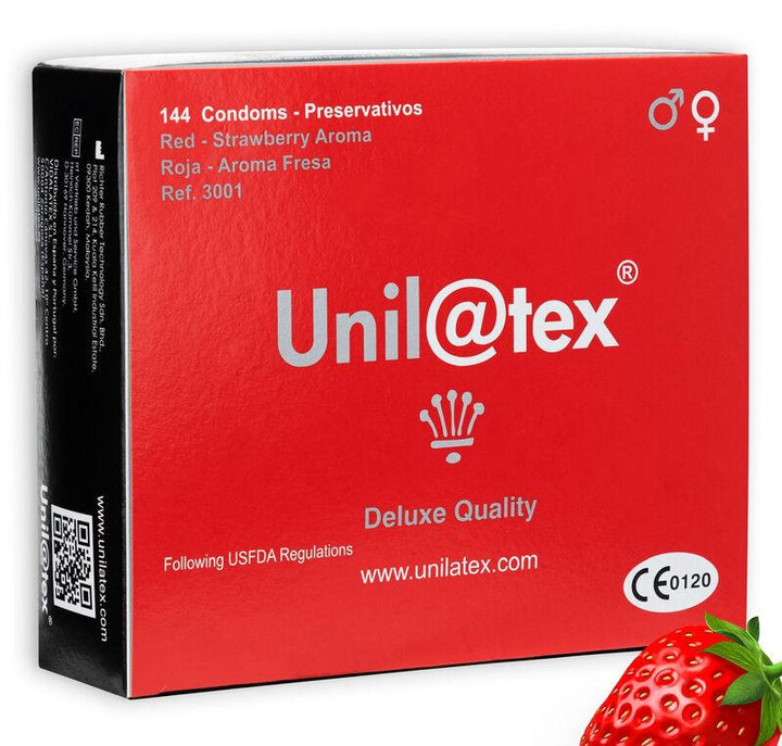 UNILATEX - RED - STRAWBERRY PRESERVATIVES 144 EINHEITEN - INTIM SPACE Online Sexshop