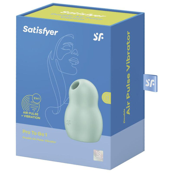 SATISFYER - PRO TO GO - DOPPELTER LUFTPULSSTIMULATOR - VIBRATOR GRÜN - INTIM SPACE Online Sexshop