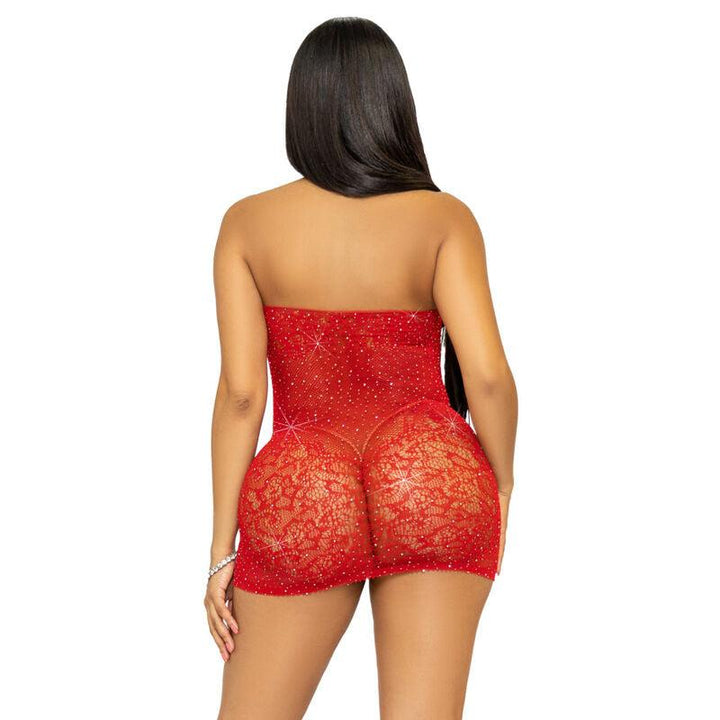 LEG AVENUE - STRASS NECKHOLDER-MINIKLEID, EINHEITSGRößE- ROT - INTIM SPACE Online Sexshop