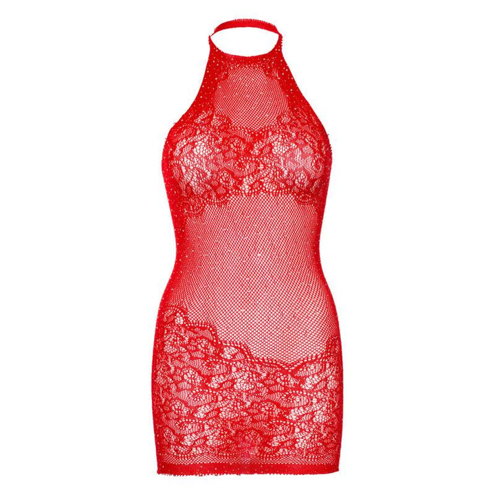 LEG AVENUE - STRASS NECKHOLDER-MINIKLEID, EINHEITSGRößE- ROT - INTIM SPACE Online Sexshop