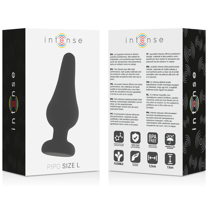 INTENSE - ANALPLUG PIPO - SCHWARZES SILIKON 13 CM - INTIM SPACE Online Sexshop