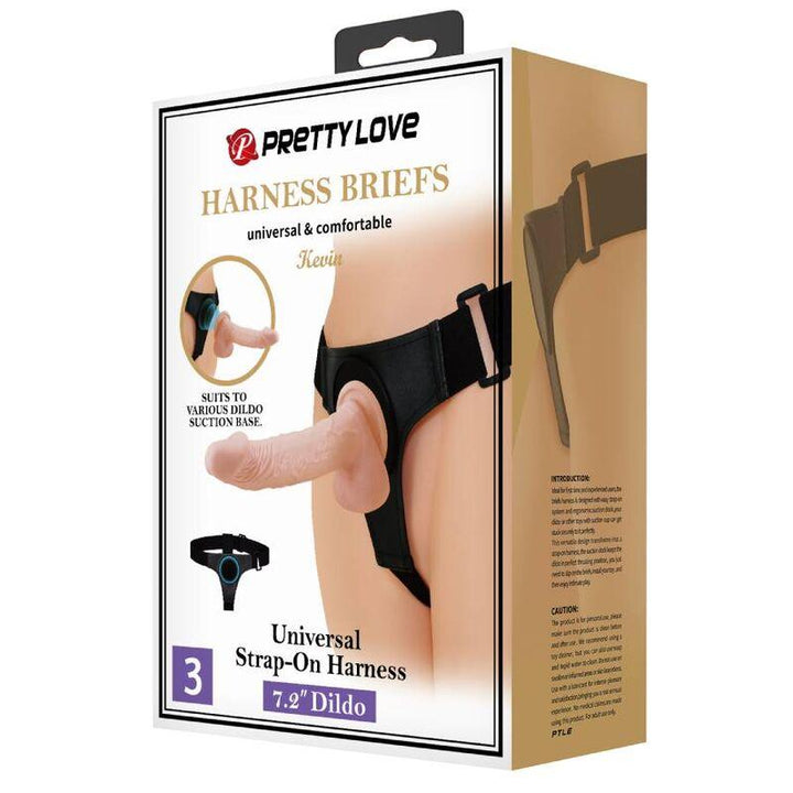 PRETTY LOVE - HARNESS-HOSE UNIVERSAL-HARNESS MIT DILDO KEVIN 19 CM NATURAL - INTIM SPACE Online Sexshop