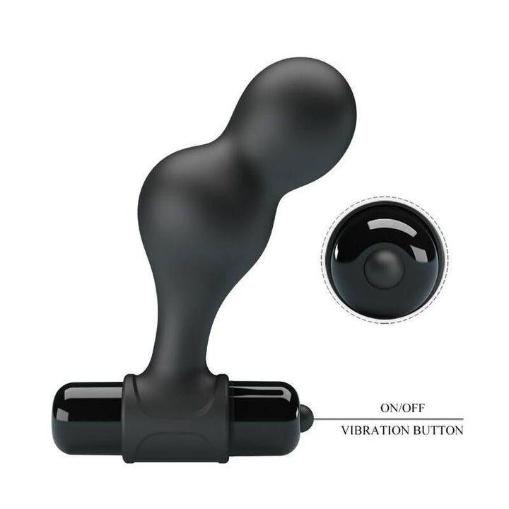 MR PLAY - SCHWARZER SILIKON-VIBRATOR-ANALSTECKER - INTIM SPACE Online Sexshop