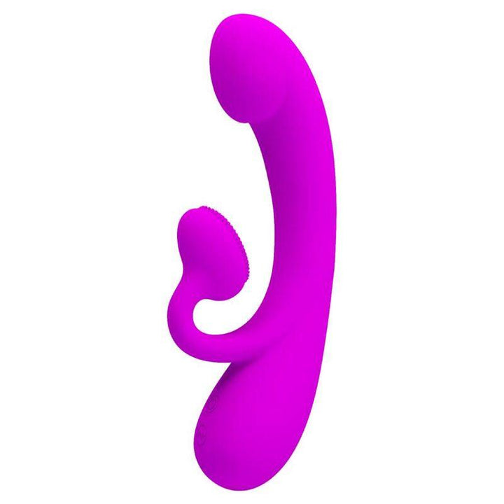 PRETTY LOVE - AUFRICHTIGER VIBRATOR UND KLITORIS-SAUGER AUS VIOLETTEM SILIKON - INTIM SPACE Online Sexshop