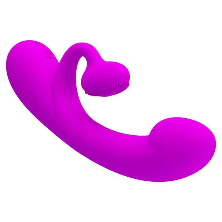 PRETTY LOVE - AUFRICHTIGER VIBRATOR UND KLITORIS-SAUGER AUS VIOLETTEM SILIKON - INTIM SPACE Online Sexshop