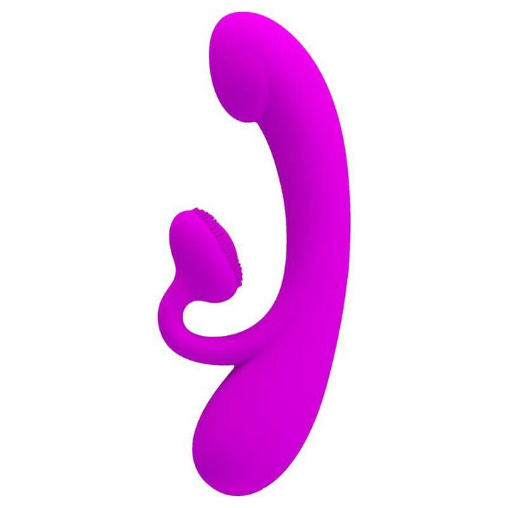 PRETTY LOVE - AUFRICHTIGER VIBRATOR UND KLITORIS-SAUGER AUS VIOLETTEM SILIKON - INTIM SPACE Online Sexshop