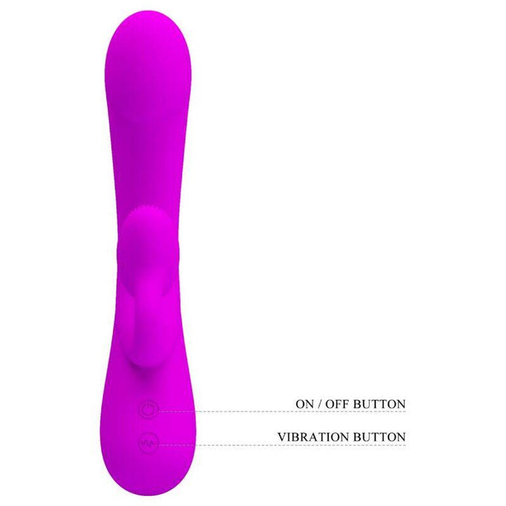 PRETTY LOVE - AUFRICHTIGER VIBRATOR UND KLITORIS-SAUGER AUS VIOLETTEM SILIKON - INTIM SPACE Online Sexshop