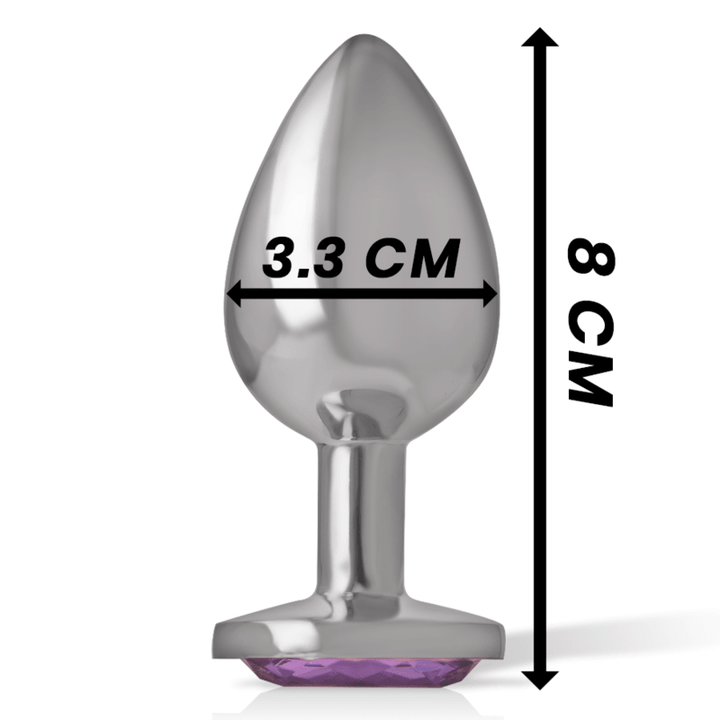 INTENSE - ANALPLUG AUS ALUMINIUMMETALL MIT VIOLETTEM KRISTALL, GRÖSSE M - INTIM SPACE Online Sexshop