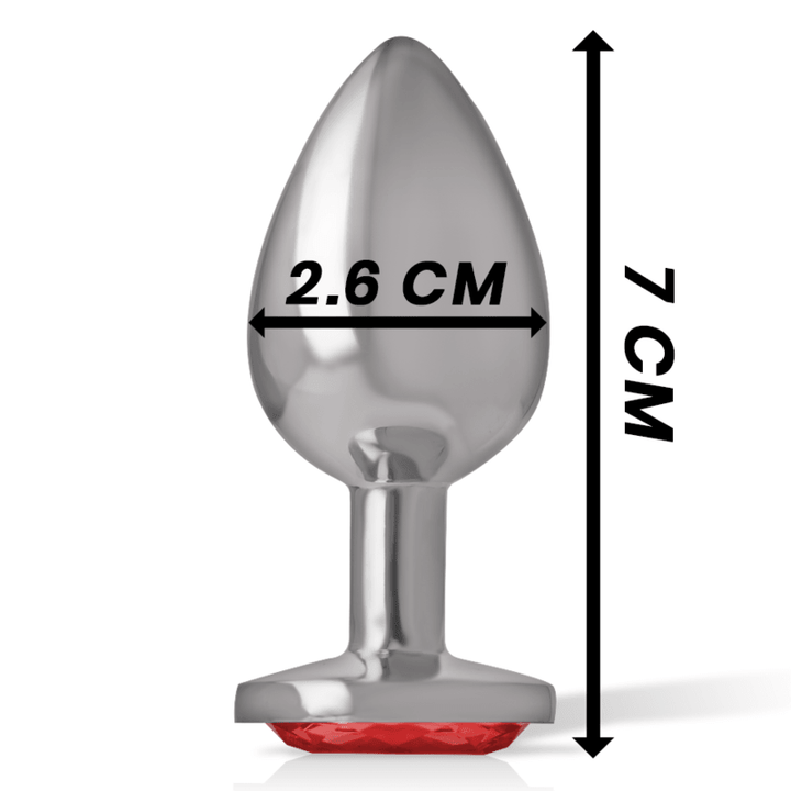 INTENSE - ANALSTECKER AUS ALUMINIUMMETALL MIT ROTEM KRISTALL, GRÖSSE S - INTIM SPACE Online Sexshop