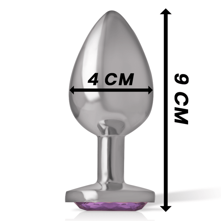 INTENSE - ANALPLUG AUS ALUMINIUMMETALL MIT VIOLETTEM KRISTALL, GRÖSSE L - INTIM SPACE Online Sexshop