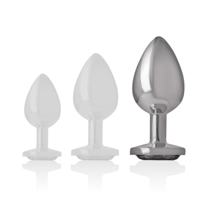 INTENSE - ANALPLUG AUS ALUMINIUMMETALL MIT SCHWARZEM GLAS, GRÖSSE L - INTIM SPACE Online Sexshop