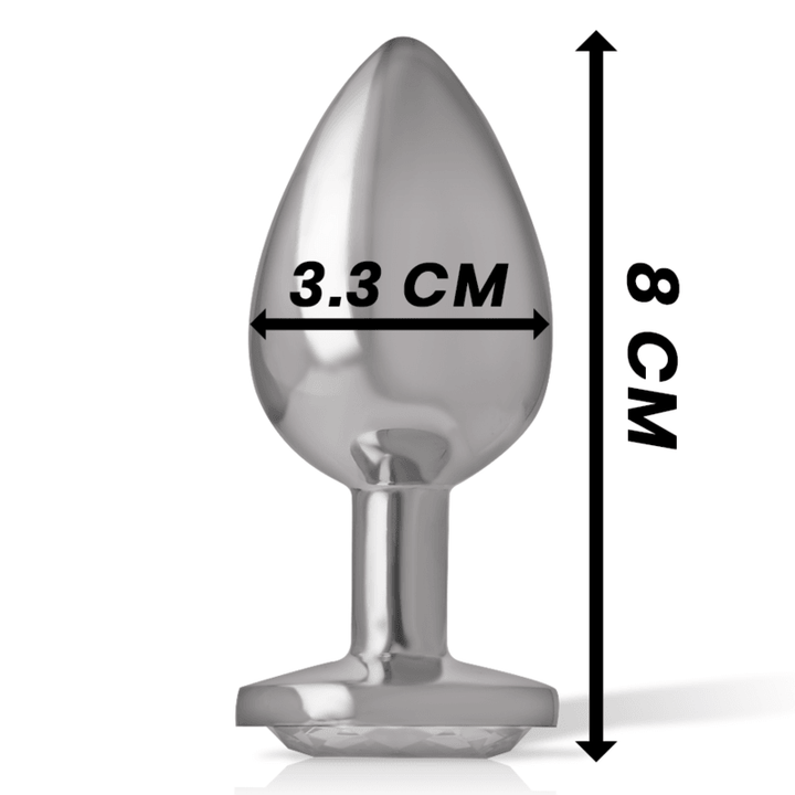 INTENSE - ALUMINIUM-METALL-ANALSPLUG MIT SILBERNEM KRISTALL, GRÖSSE M - INTIM SPACE Online Sexshop