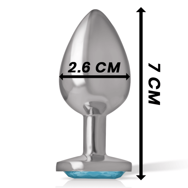 INTENSE - ANALSTECKER AUS ALUMINIUMMETALL MIT BLAUEM KRISTALL, GRÖSSE S - INTIM SPACE Online Sexshop