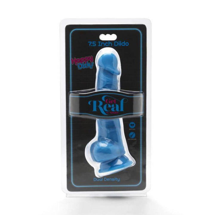 GET REAL - HAPPY DICKS 19 CM MIT BLLEN BLAU - INTIM SPACE Online Sexshop