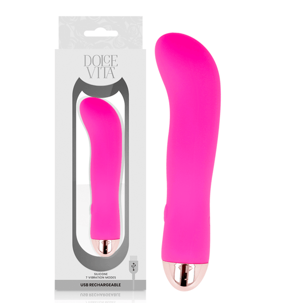 DOLCE VITA - AUFLADBARER VIBRATOR ZWEI ROSA - GESCHWINDIGKEITEN - INTIM SPACE Online Sexshop